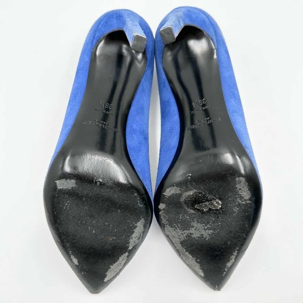 Saint Laurent Paris Pump 105 Blue Suede - Picture 10 of 11
